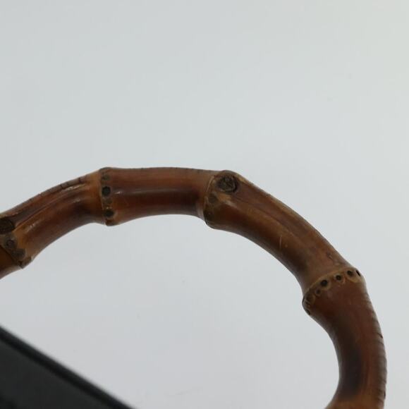 GUCCI Bamboo Hand Bag Leather Black Gold 013 2122 013 2122 - Picture 8 of 16